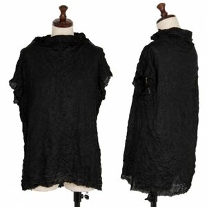 Issey Miyake Me black crinkle top